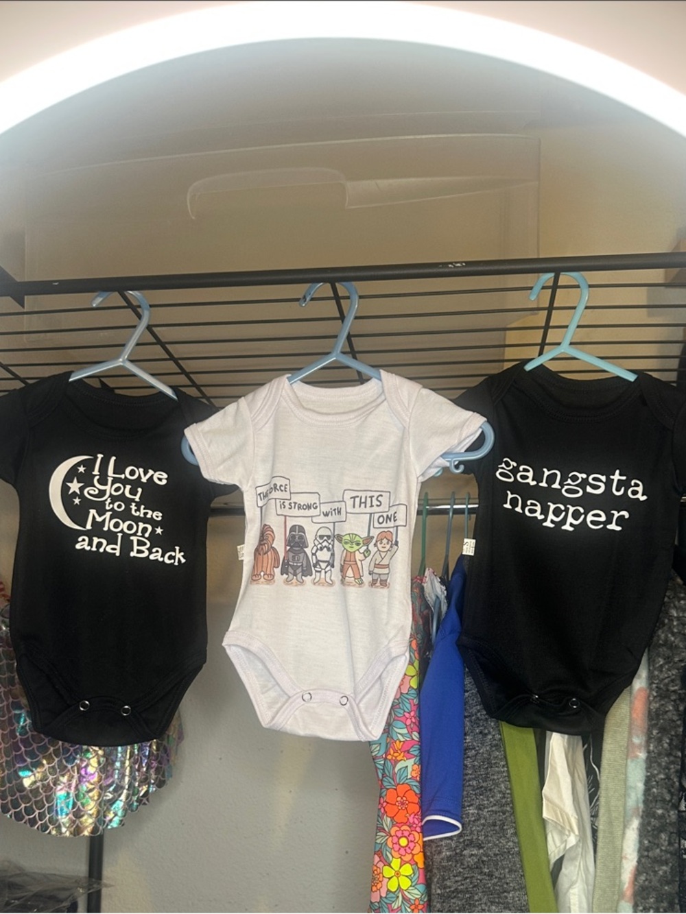 Star Wars Black and White Baby Onesie Set - Character Print